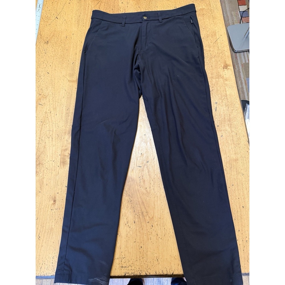 Lululemon Men Commission Pant Slim Fit 34x31" Warpstreme Black Athletic Size